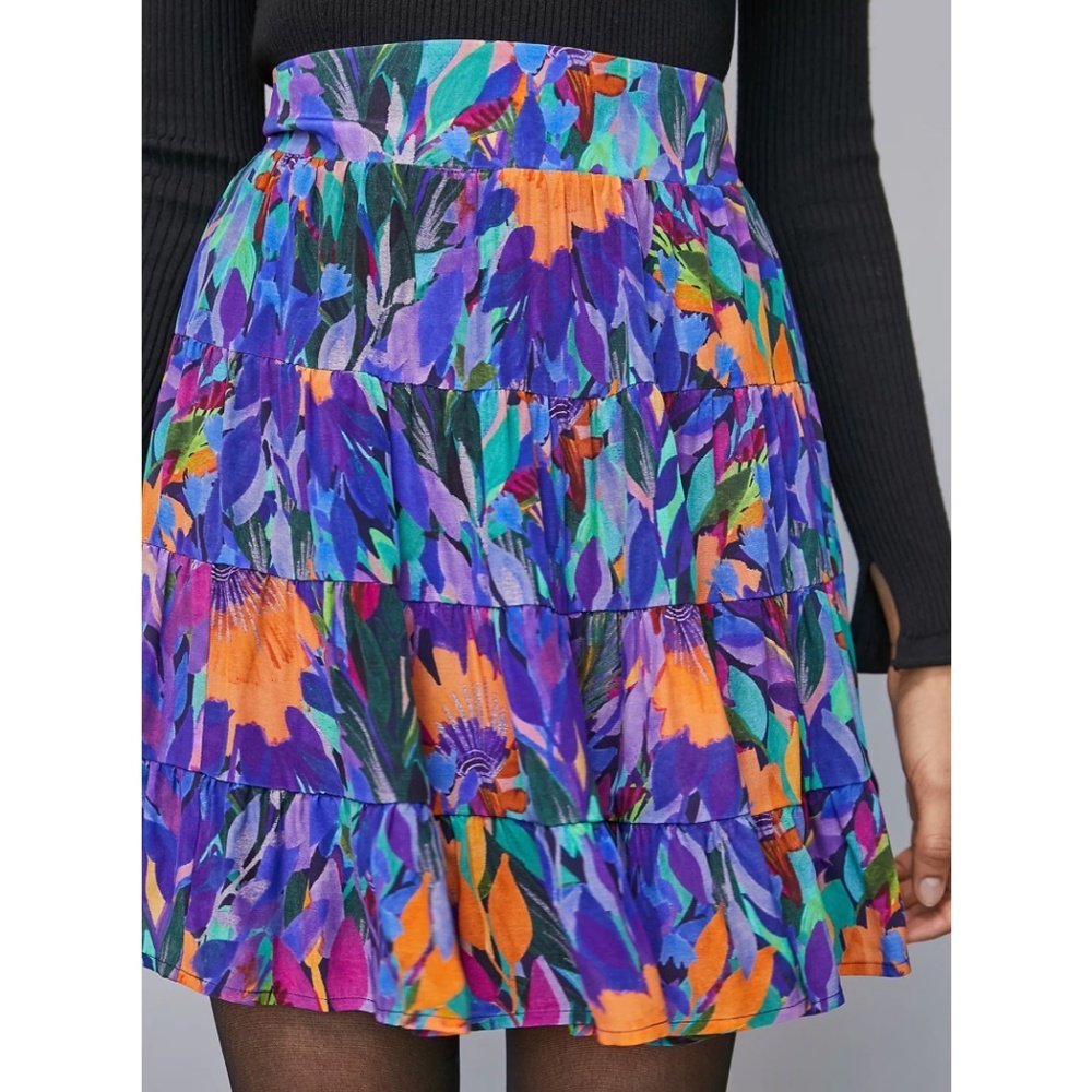 Anthropologie Danielle Duer Tiered Mini Skirt | Sz S